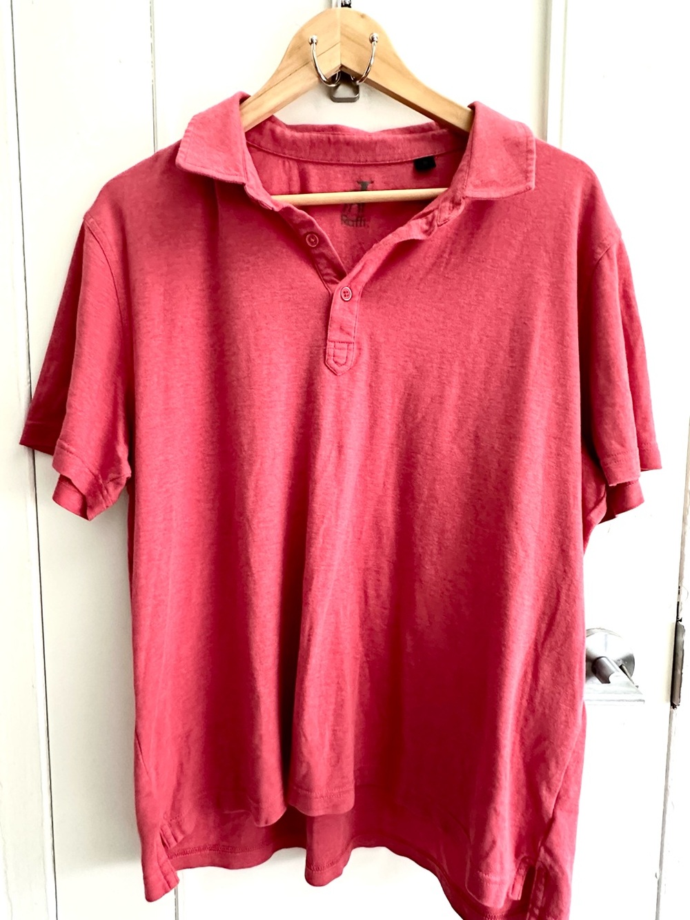 Raffi Coral Pink Golf Polo Shirt Soft Luxury Cotton Men's XL/L